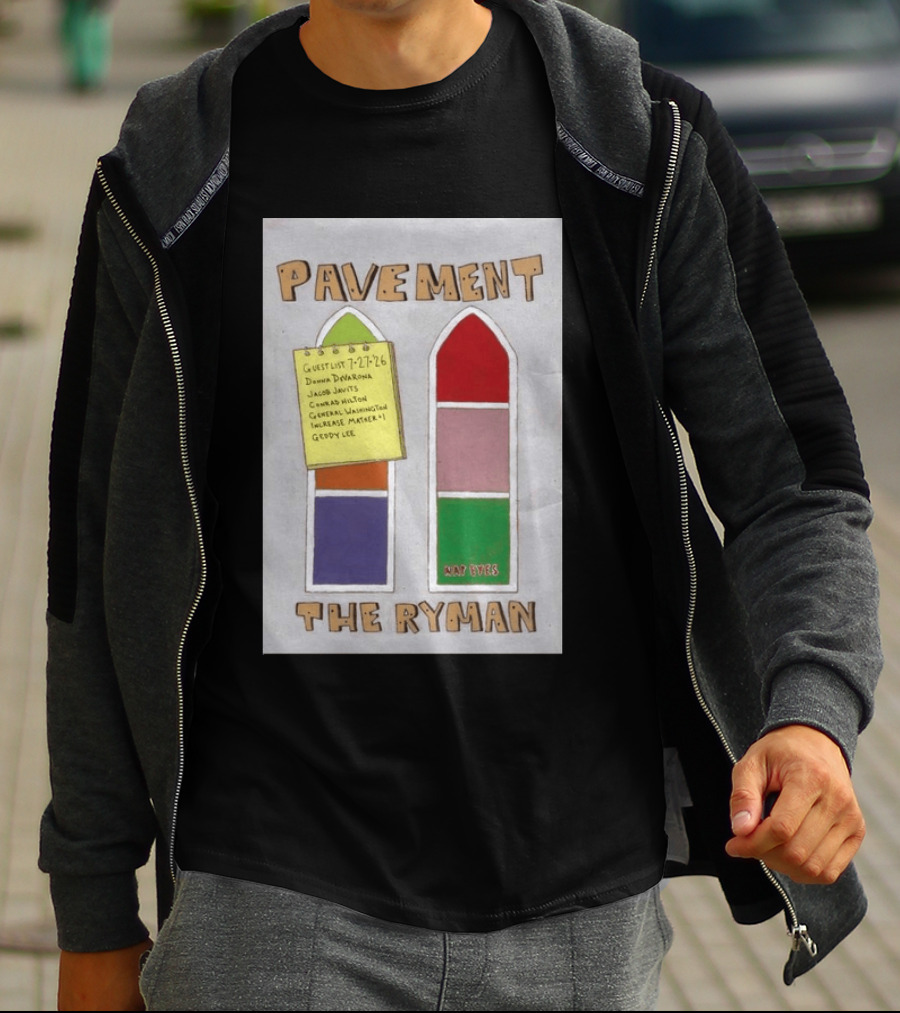 Pavement The Ryman July 27 2026 Guest List Donna Jacob John Spiral T-Shirt