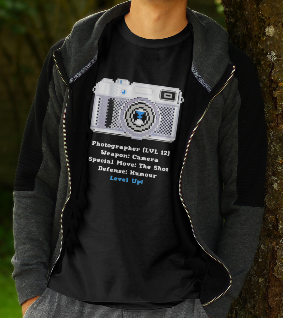 Photographer LVL 12 Weapon Camera Special Move The Shot Defense Humour Level Up T-Shirt