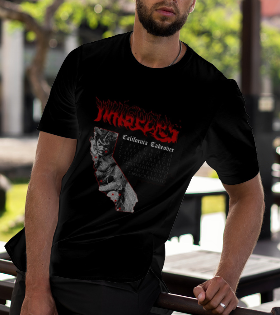 Pleasures Whispers California Takeover Tour Corona San Diego Long Beach Los Angeles San Luis Obispo Oakland Sacramento T-Shirt