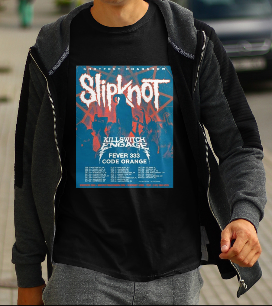 Knotfest Roadshow Slipknot Killswitch Engage Fever 333 Code Orange Tour Dates T-Shirt