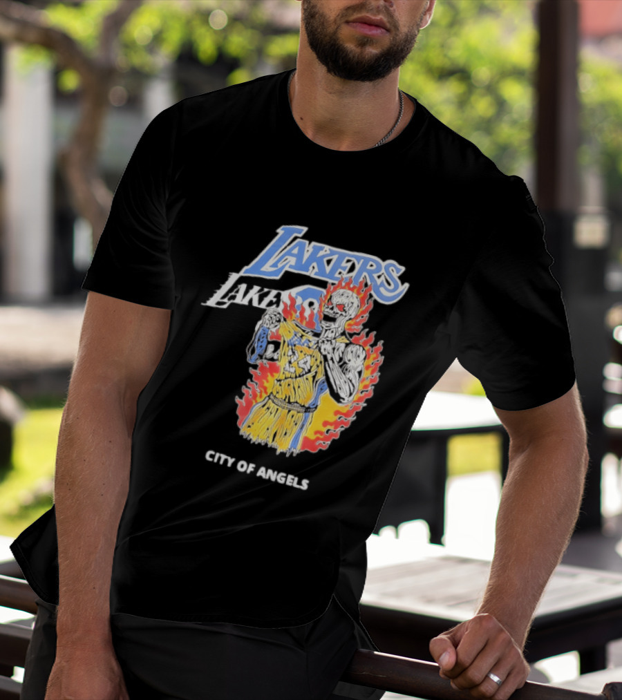 Los Angeles Lakers City Of Angels 24 Kobe Bryant Basketball T-Shirt