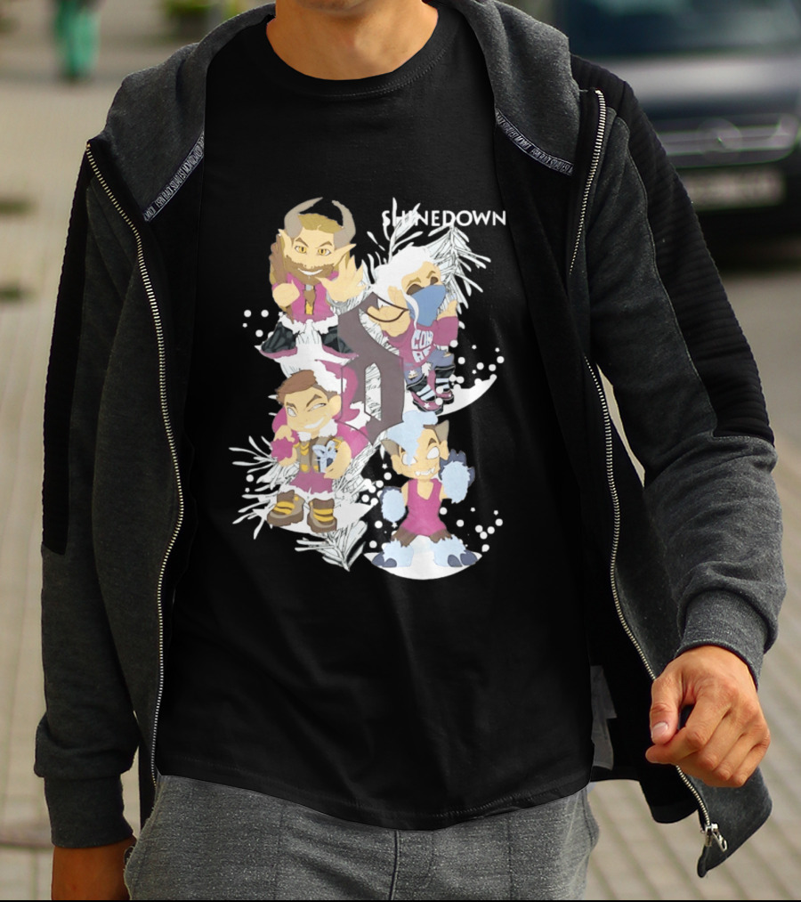 Shinedown Chibi Band Members Holiday Christmas Decor T-Shirt