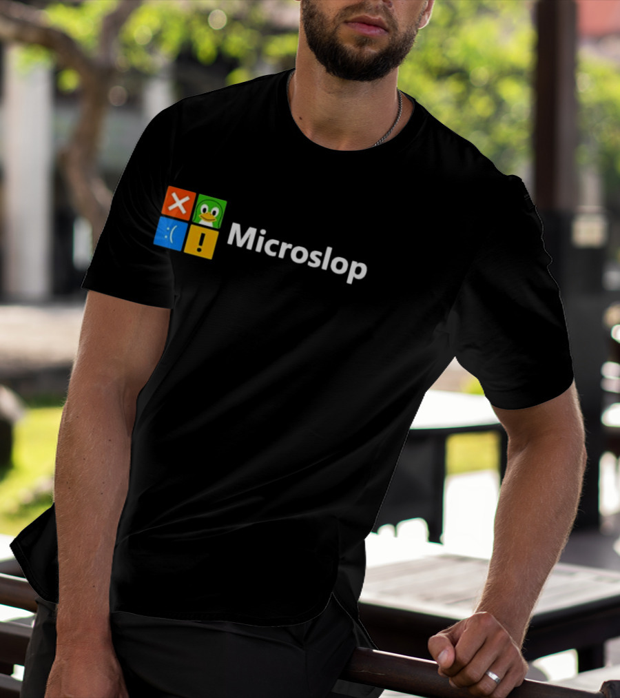 Microslop Linux Penguin Error Icon Blocks T-Shirt