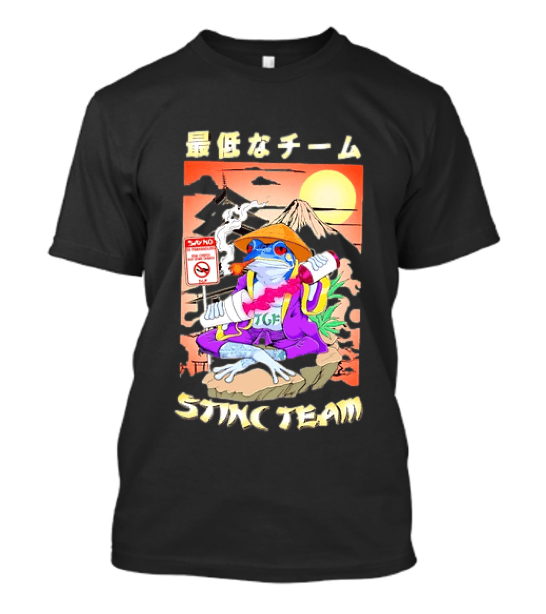 Stinc Team TGF Frog Smoking Japanese T-Shirt