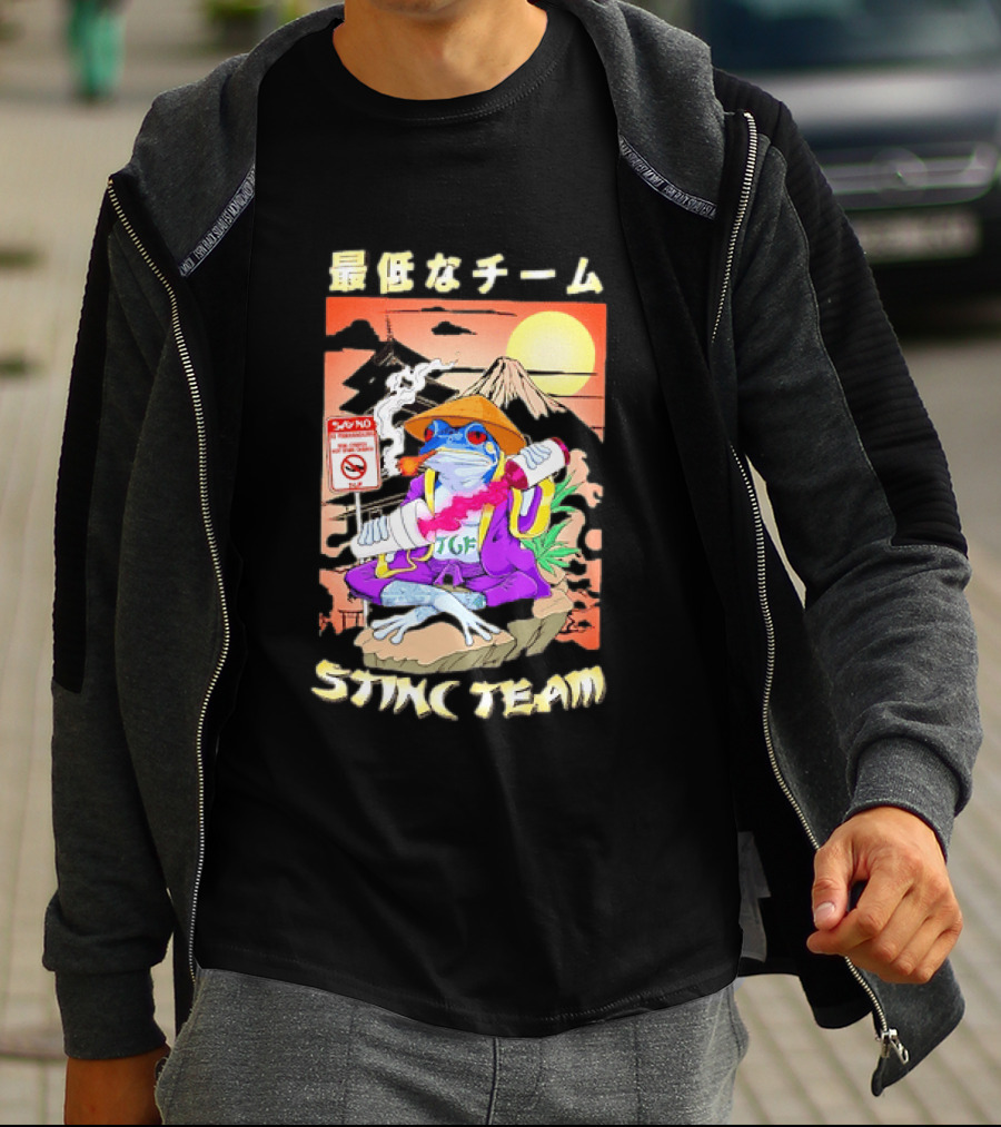 Stinc Team TGF Frog Smoking Japanese T-Shirt