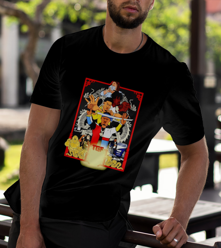TGF Stinc Team Collage Streetwear Urban Dragons And Cars T-Shirt