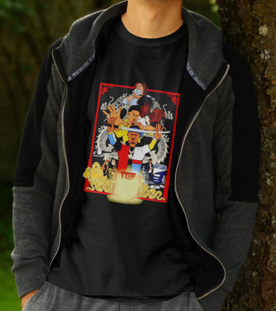 TGF Stinc Team Collage Streetwear Urban Dragons And Cars T-Shirt