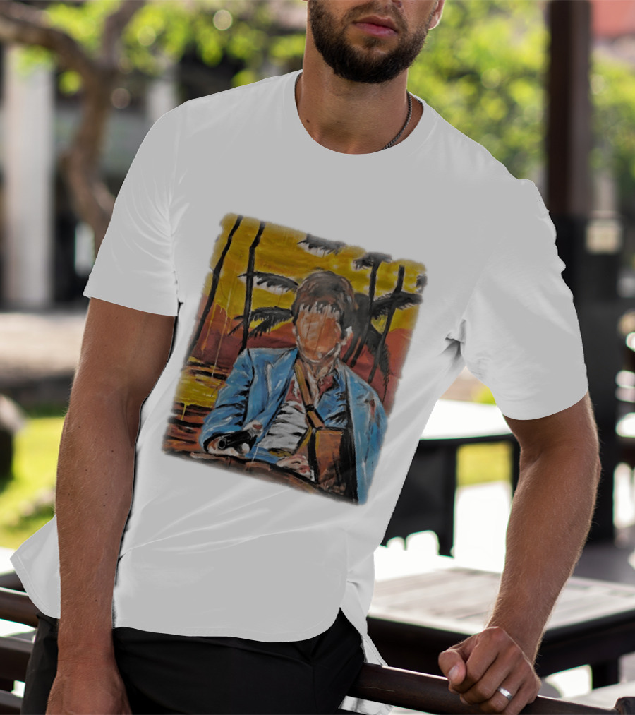 Al Pacino Tony Montana Scarface Oil Painting T-Shirt