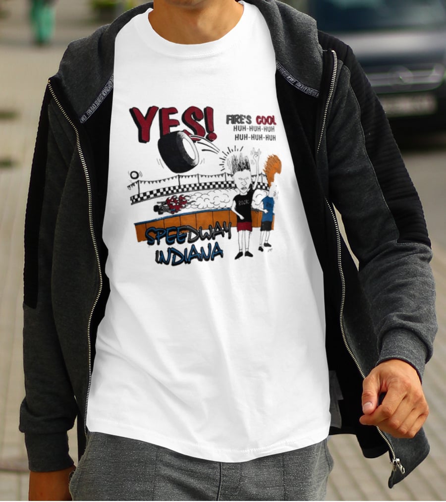 YES Beavis And Butt Head Speedway Indiana Fire's Cool Huh Huh Huh T-Shirt