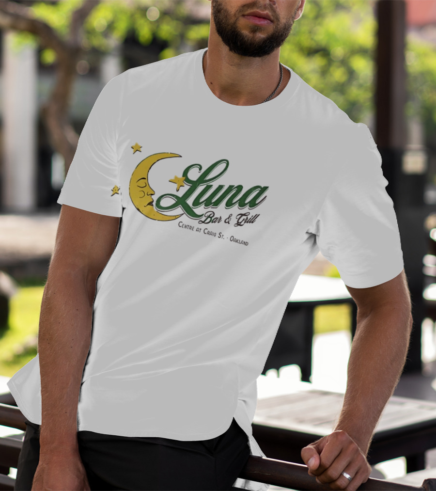 Luna Bar And Grill Centre At Craig St Oakland Moon And Stars T-Shirt