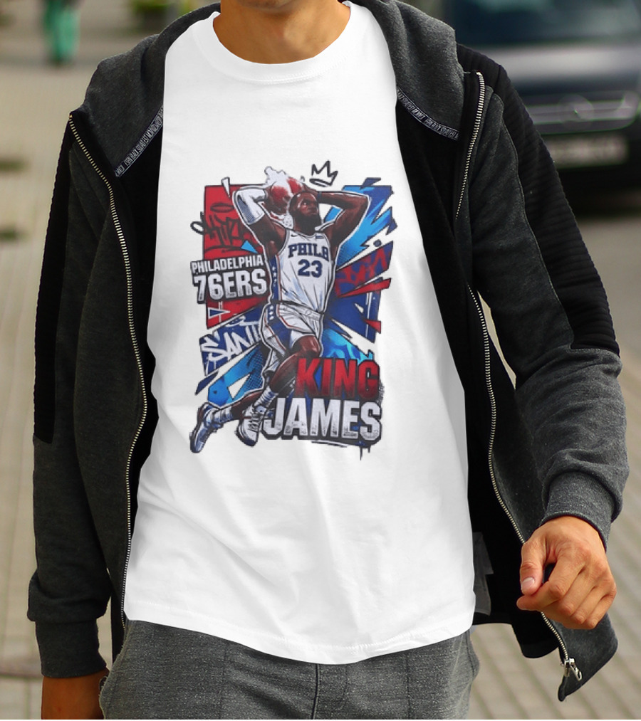 Philadelphia 76ers King James 23 Basketball Dynamic Dunk T-Shirt