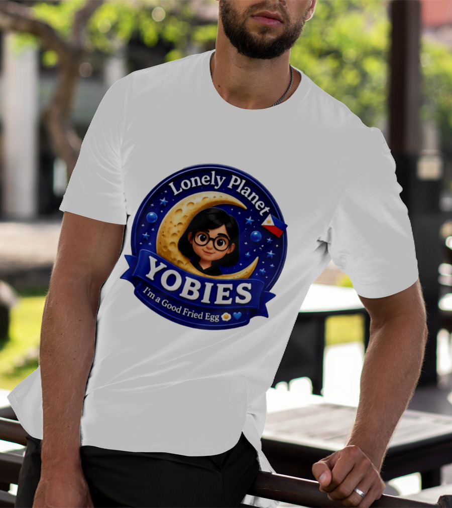 Lonely Planet Yobies I'm A Good Fried Egg Moon And Stars T-Shirt
