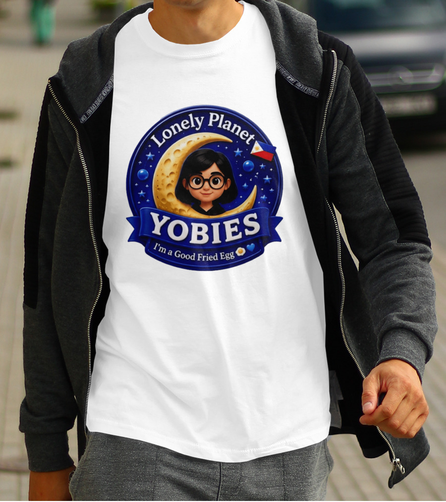Lonely Planet Yobies I'm A Good Fried Egg Moon And Stars T-Shirt