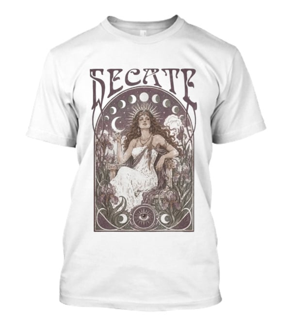 Hecate Goddess Moon Phases Magic Feminist Witch Pagan Crossroads Key Goth Grunge T-Shirt