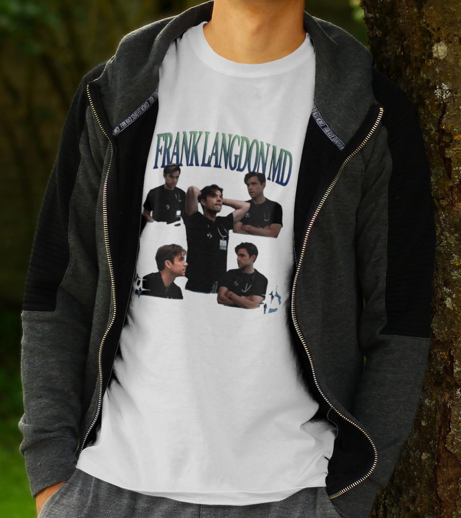 FRANK LANGDON MD Doctor Medical TV Show Character Stethoscope And ID T-Shirt