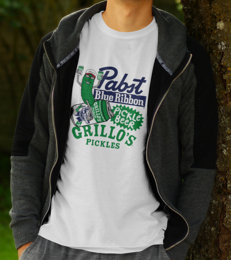 Pabst Blue Ribbon Grillo's Pickles Pickle Beer Festival 2023 T-Shirt