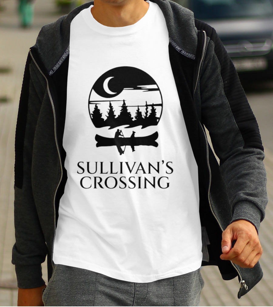 Sullivan's Crossing Canoe Moon Scene Nature Adventure T-Shirt