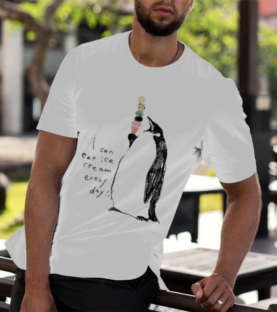 Penguin Eating Ice Cream I Can Eat Ice Cream Every Day T-Shirt