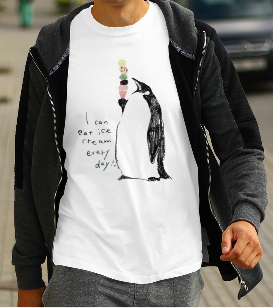 Penguin Eating Ice Cream I Can Eat Ice Cream Every Day T-Shirt