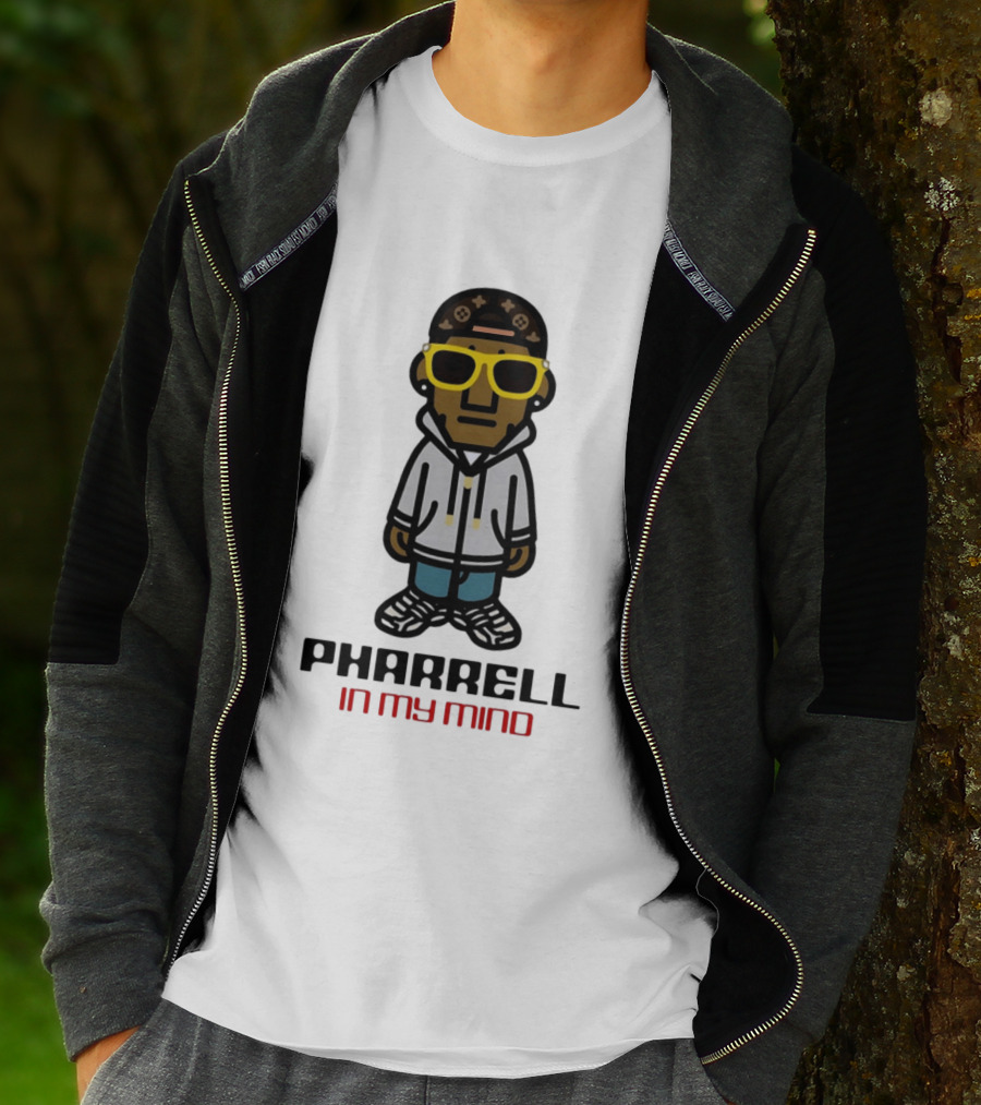Pharrell In My Mind Cartoon Style Yellow Glasses T-Shirt