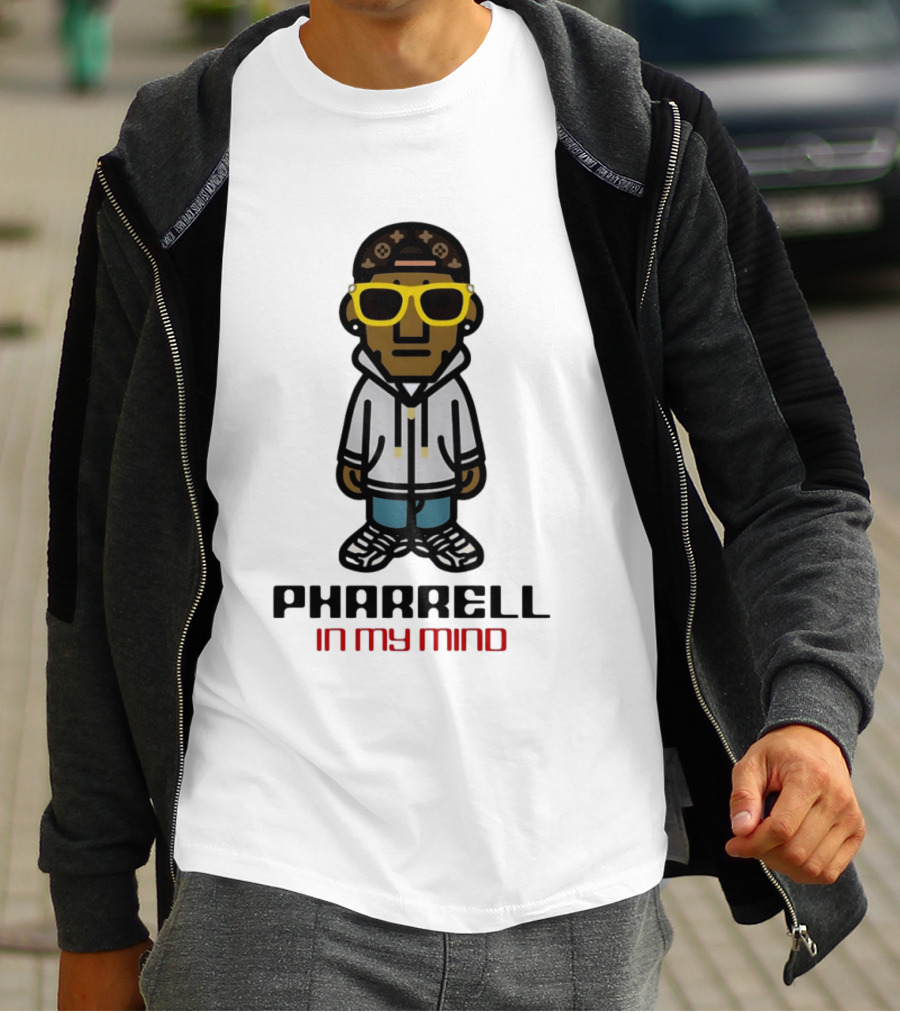 Pharrell In My Mind Cartoon Style Yellow Glasses T-Shirt