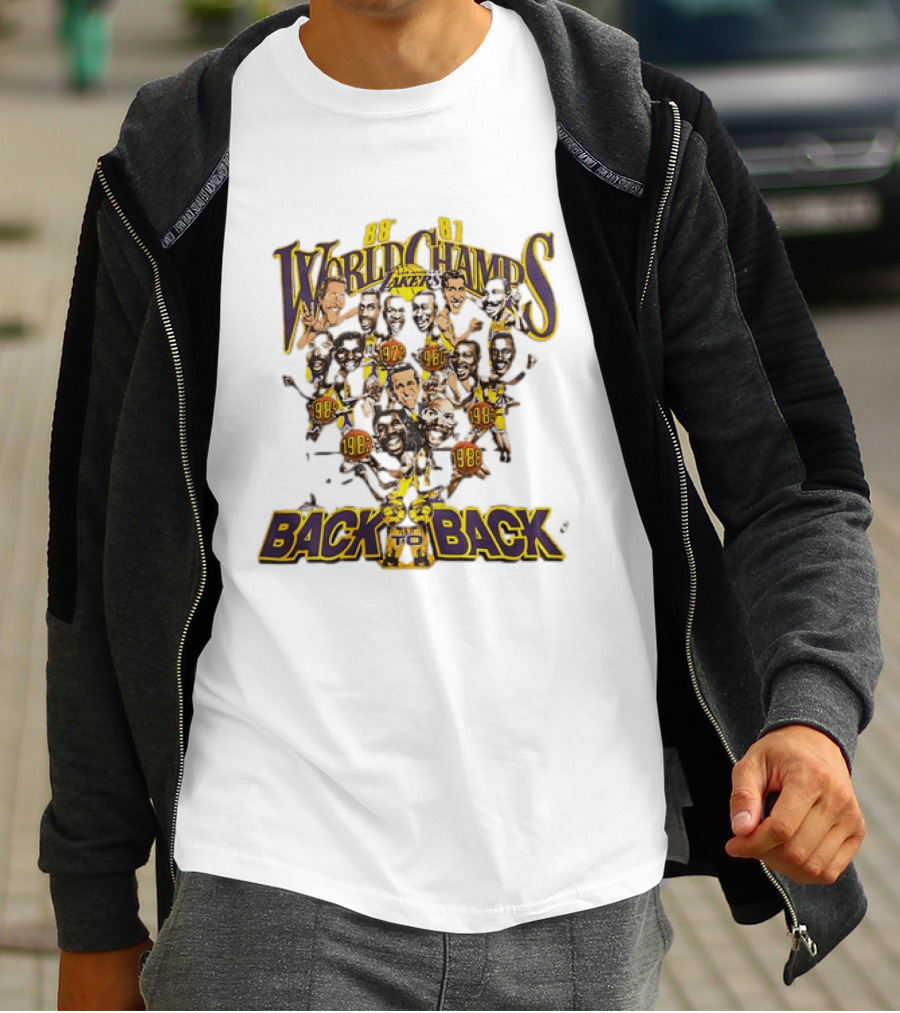 88 89 Lakers World Champs Back To Back T-Shirt