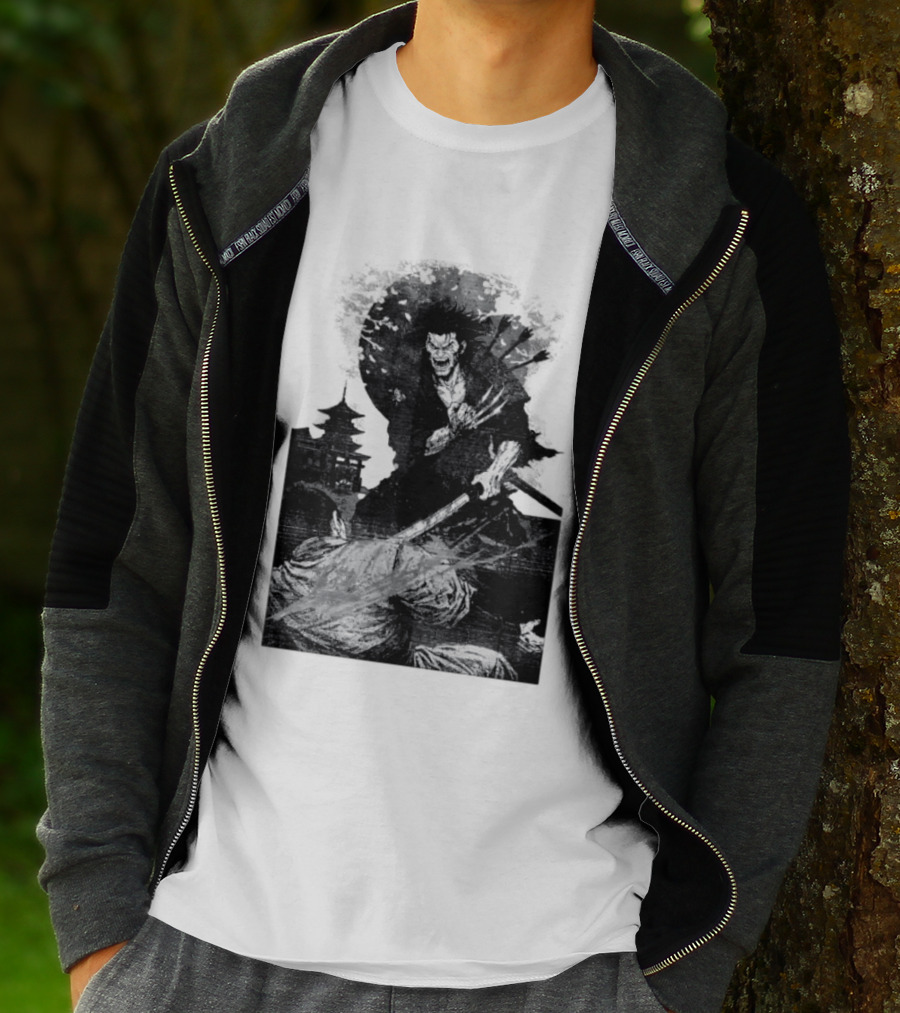 Wolverine Logan Marvel Comics Samurai Japan Sakura Cherry Blossoms Battling Warrior Scene T-Shirt