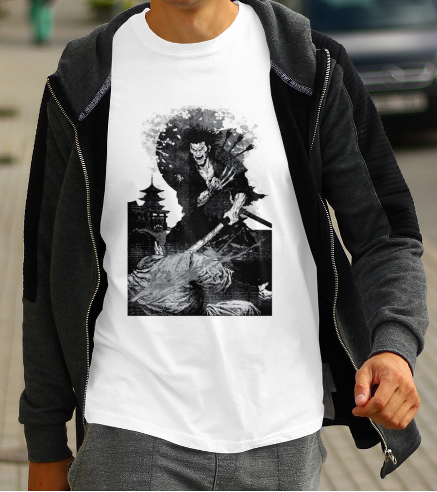 Wolverine Logan Marvel Comics Samurai Japan Sakura Cherry Blossoms Battling Warrior Scene T-Shirt