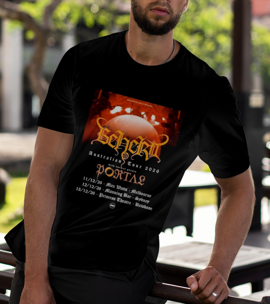 Sombre Dessein Beherit Australian Tour 2026 Special Guests Portal Tour Dates T-Shirt