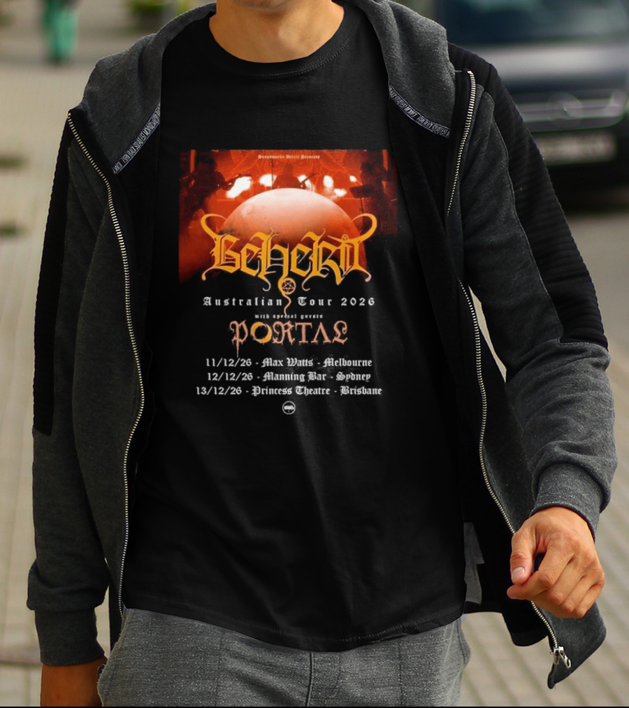 Sombre Dessein Beherit Australian Tour 2026 Special Guests Portal Tour Dates T-Shirt