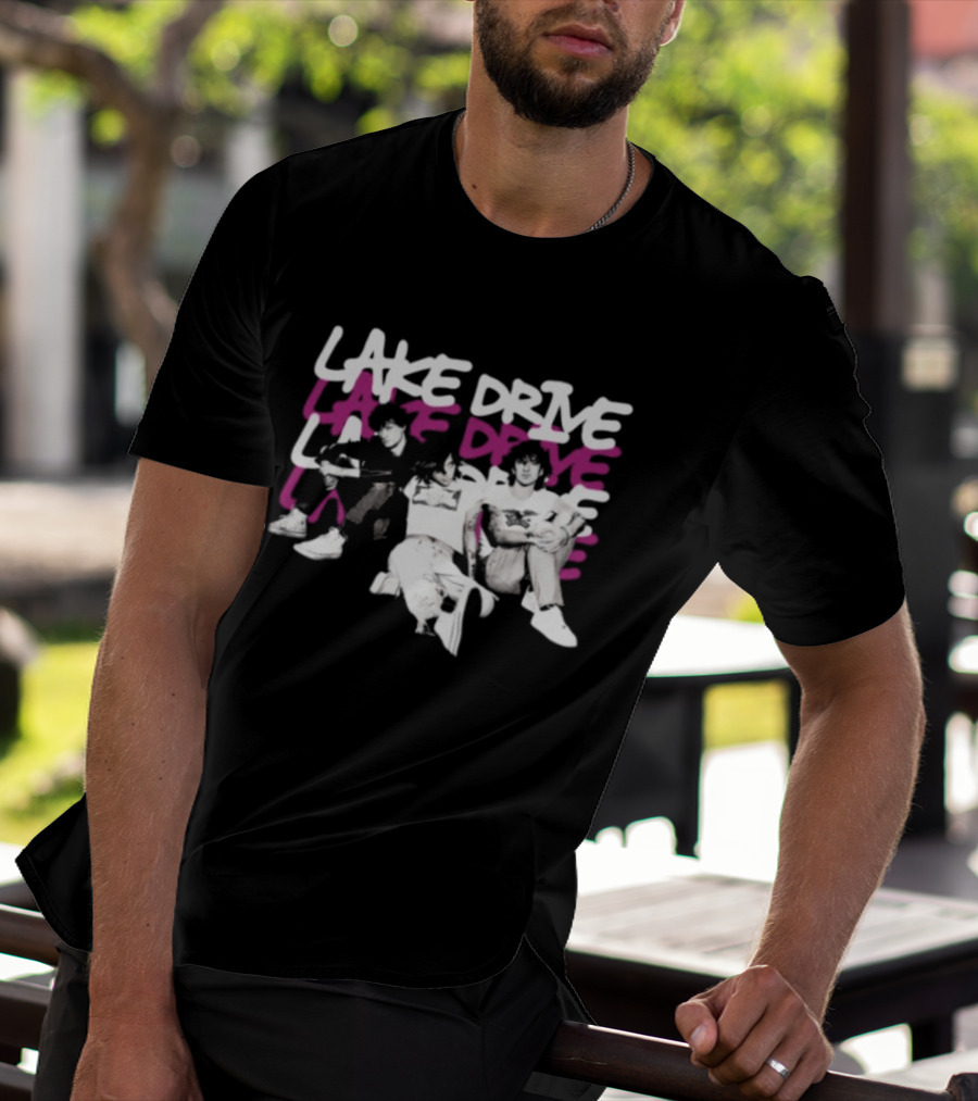 Lake Drive Vintage Vibe Retro Style Casual Crew T-Shirt