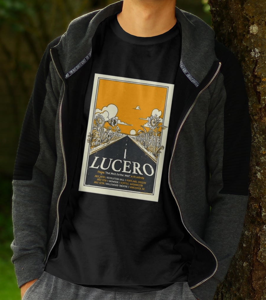 Lucero Playing That Much Further West Portland Seattle Vancouver July 2026 Tour T-Shirt