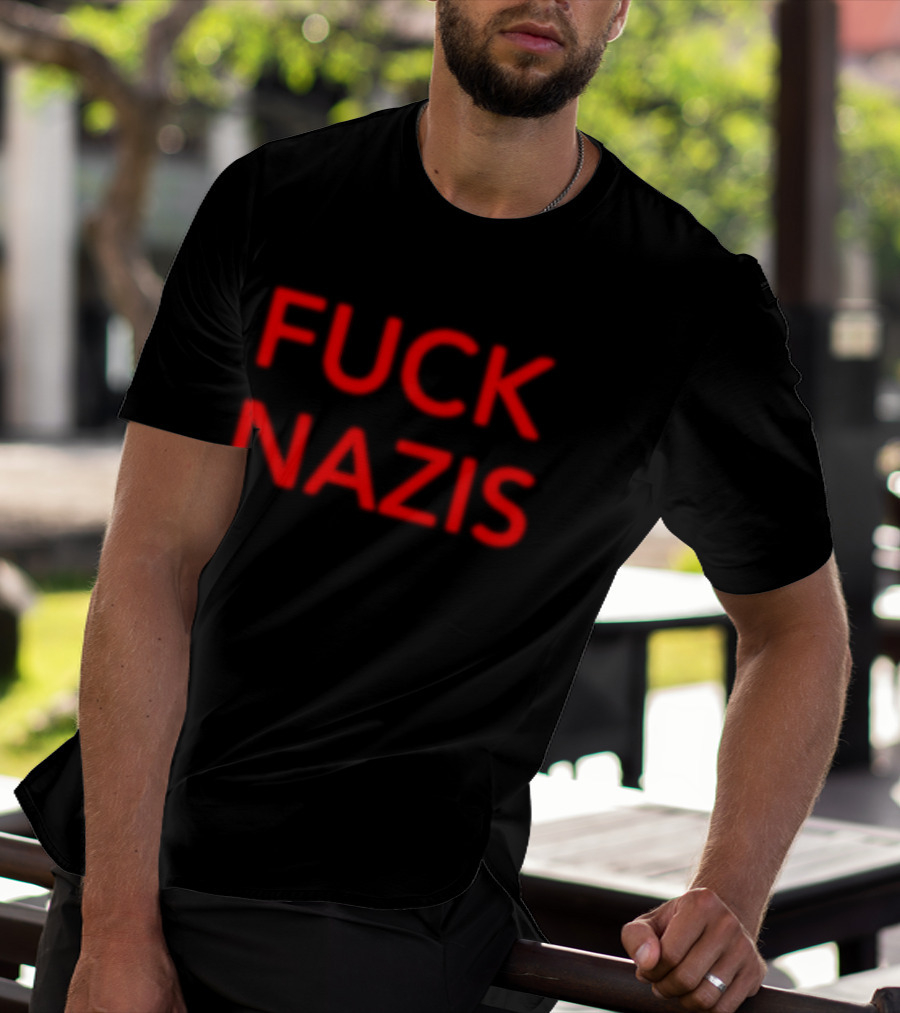 Merchnow Store I Declare War Fuck Nazis Black T-Shirt
