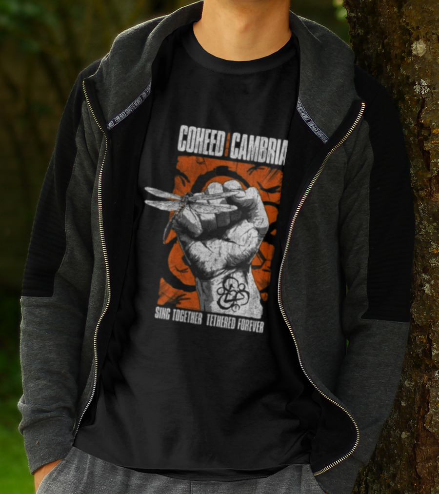 Coheed Cambria Dragonfly Fist Sing Together Tethered Courier T-Shirt