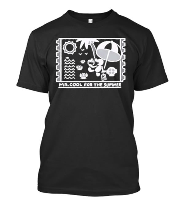 Mr. Cool For The Summer Beach Vibes Stamp Palm Tree Umbrella Sun T-Shirt