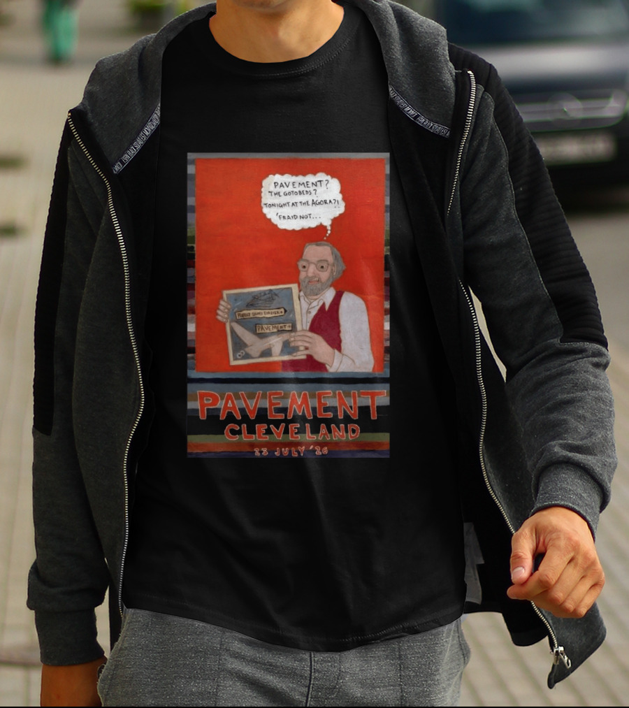 Pavement Cleveland July 23 2026 Illustration With Person Holding Framed T-Shirt