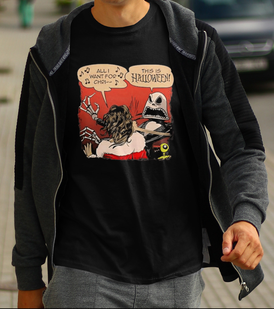 All I Want For Christmas Is This Is Halloween Comic Mashup T-Shirt
