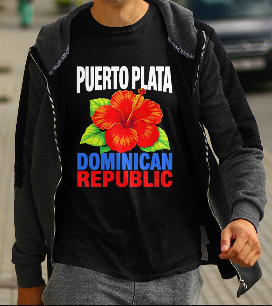 Puerto Plata Dominican Republic Hibiscus Flower Vibrant Island Souvenir T-Shirt