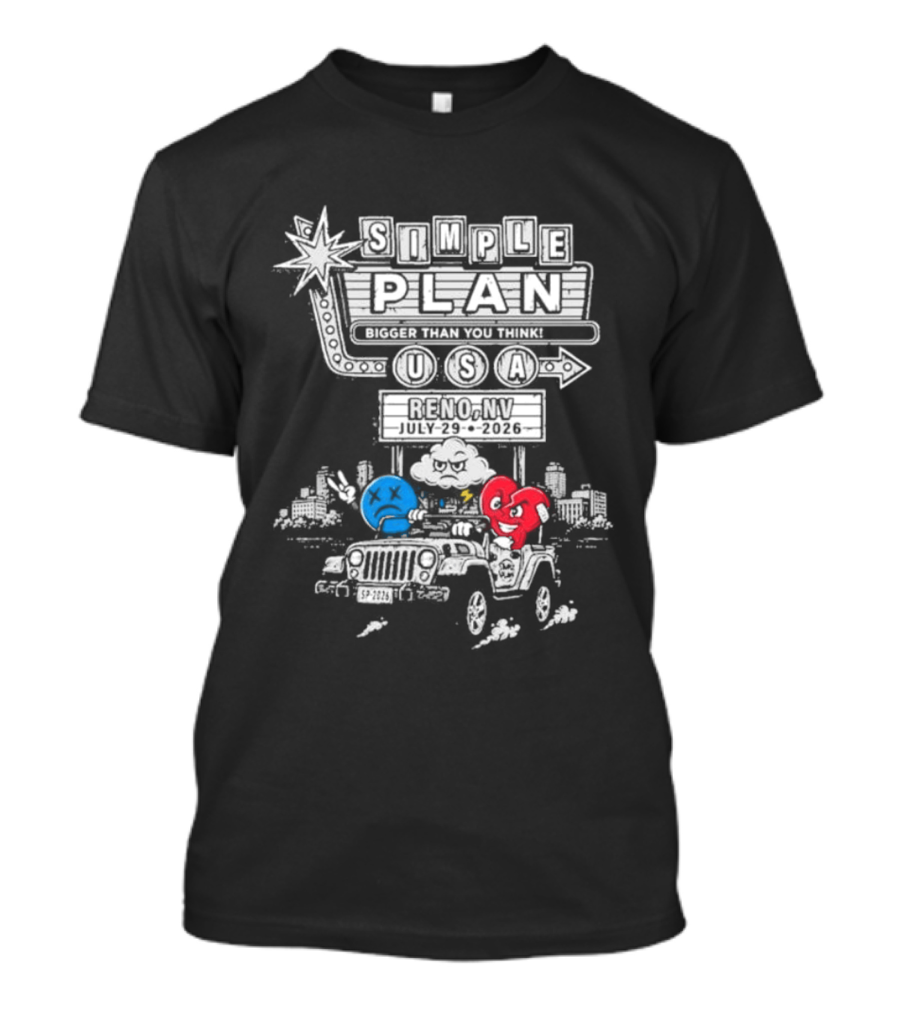 Simple Plan USA Reno NV Grand Theatre July 29 2026 Event T-Shirt