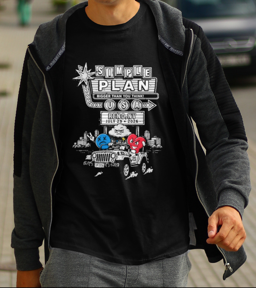 Simple Plan USA Reno NV Grand Theatre July 29 2026 Event T-Shirt