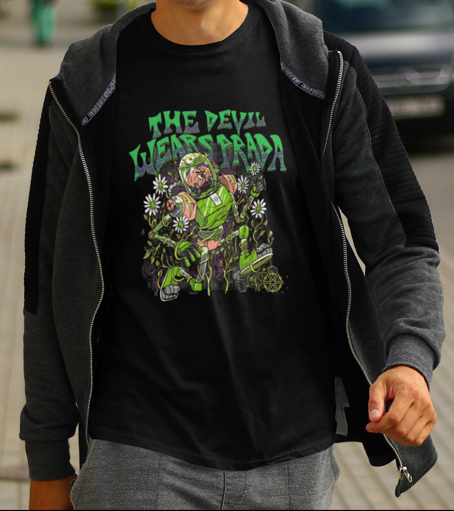 The Devil Wears Prada Brainman Robot Floral T-Shirt