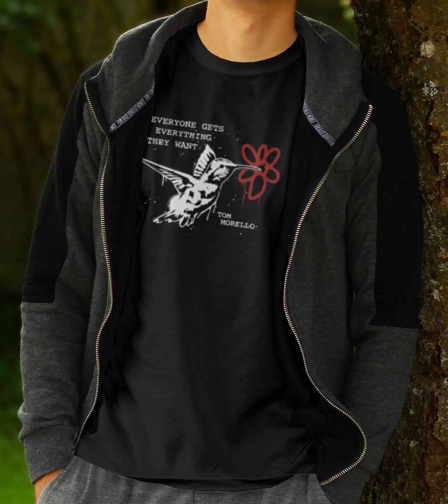 Everyone Gets Everything They Want Tom Morello Bird Flower T-Shirt
