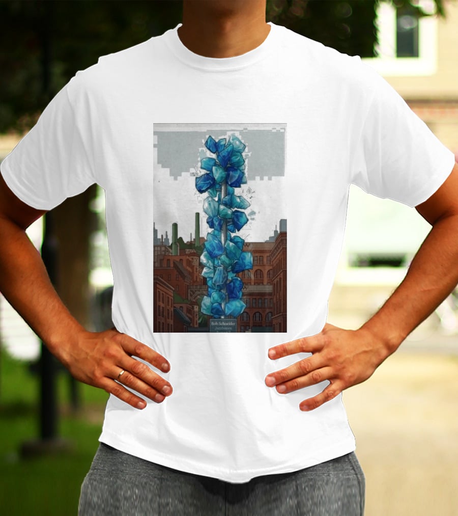 Bob Schneider Jazzbones Tacoma Washington August 7 2026 Blue Crystal Cityscape T-Shirt