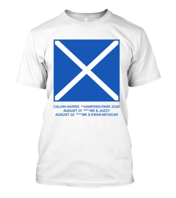 Calvin Harris Hampden Park 2023 Ecru Saltire August MK Jazzy Amber Cox MK Smart Ecuador T-Shirt