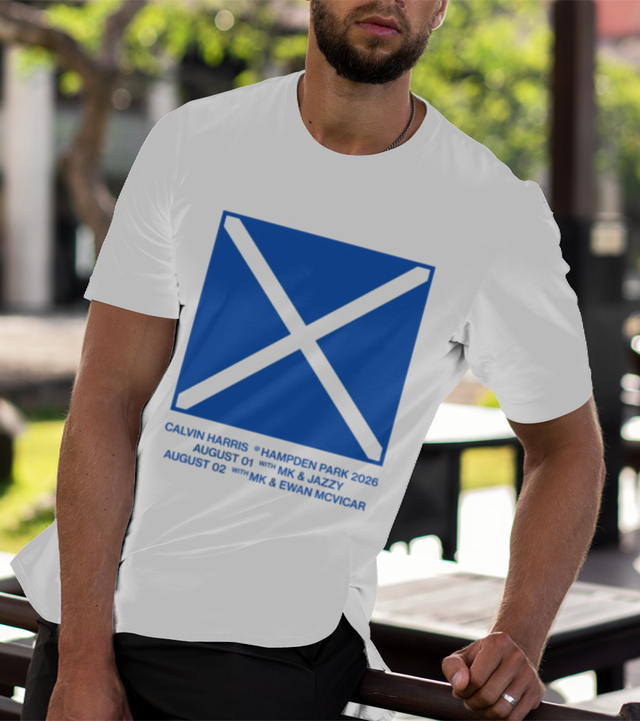 Calvin Harris Hampden Park 2023 Ecru Saltire August MK Jazzy Amber Cox MK Smart Ecuador T-Shirt