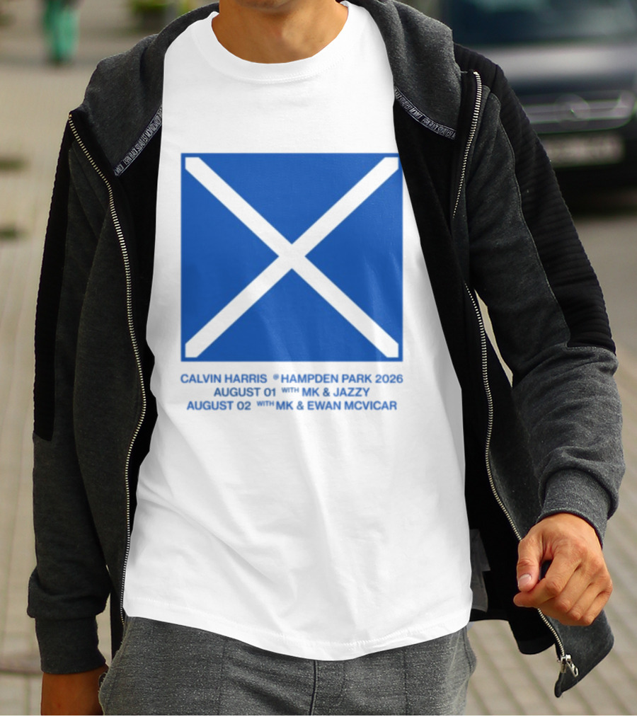Calvin Harris Hampden Park 2023 Ecru Saltire August MK Jazzy Amber Cox MK Smart Ecuador T-Shirt