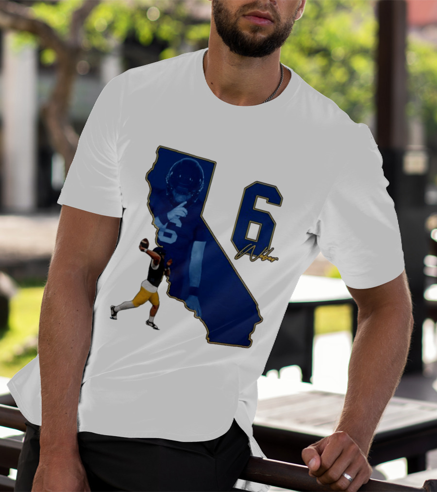 Dane Weber Number 6 California Golden Bears NCAA Map T-Shirt