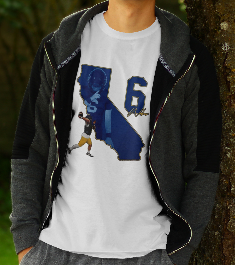 Dane Weber Number 6 California Golden Bears NCAA Map T-Shirt