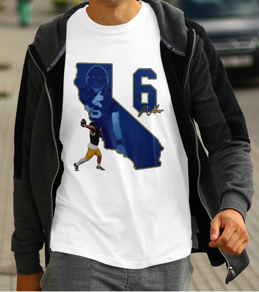 Dane Weber Number 6 California Golden Bears NCAA Map T-Shirt