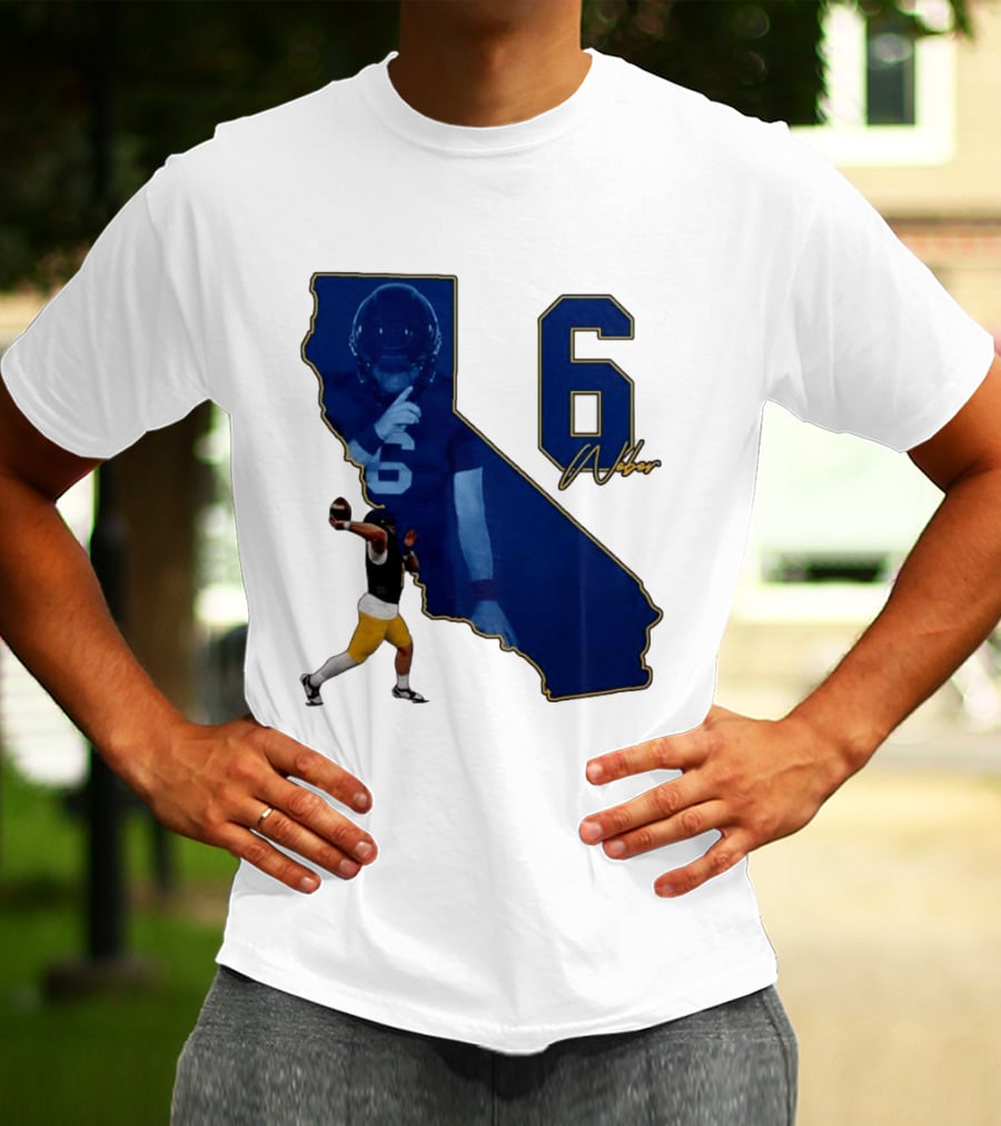 Dane Weber Number 6 California Golden Bears NCAA Map T-Shirt